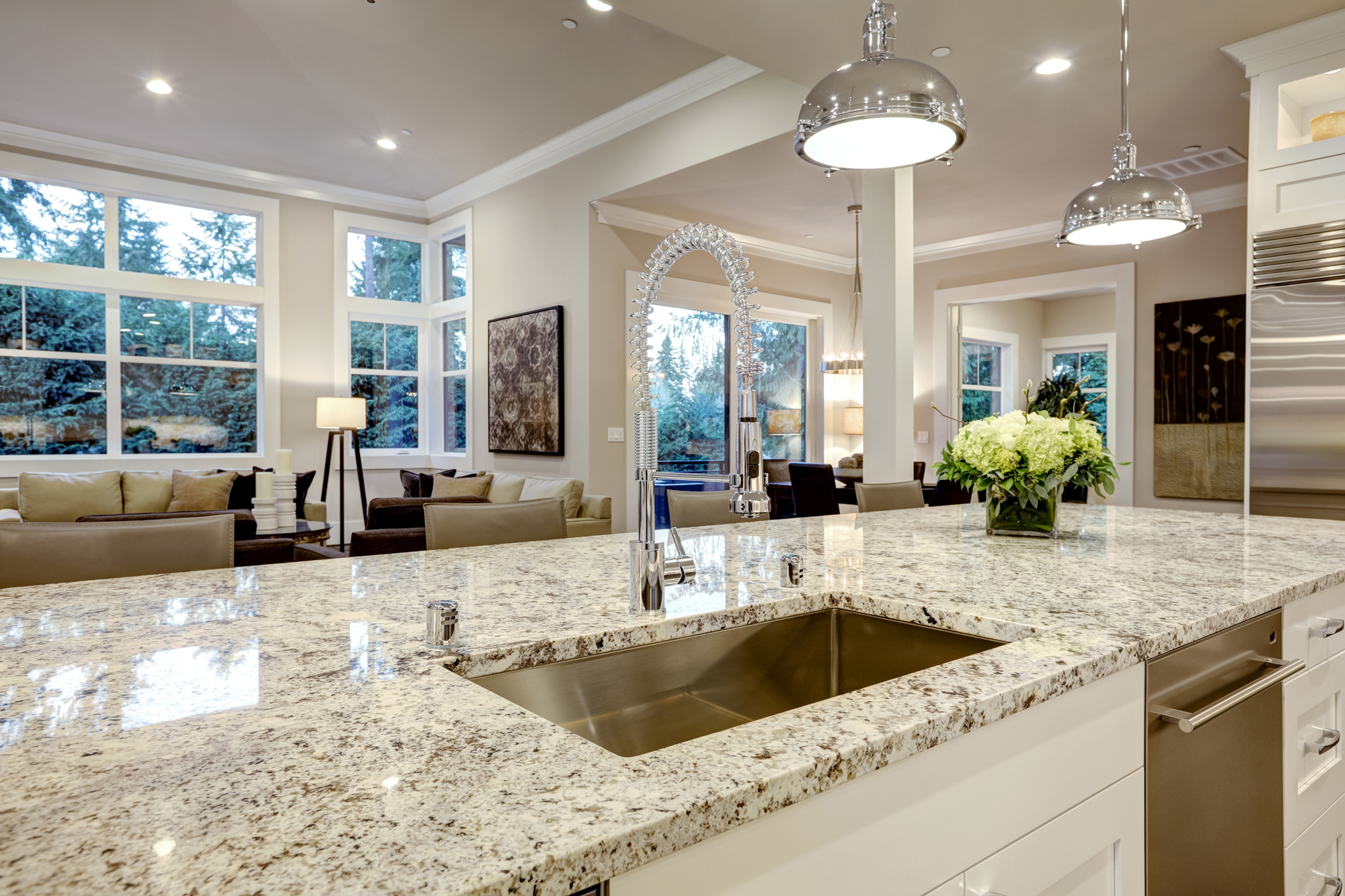 White Granite Kitchen Countertops Unique Stone